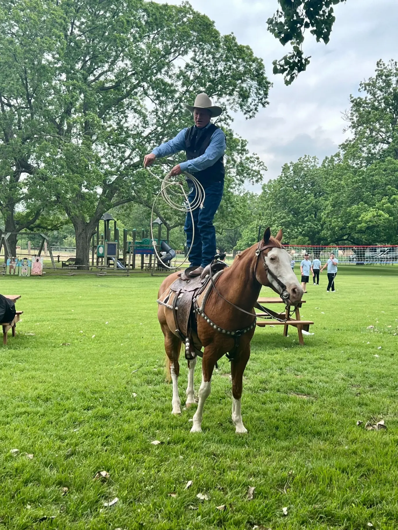 Cowboy Trick Roping on Horseback