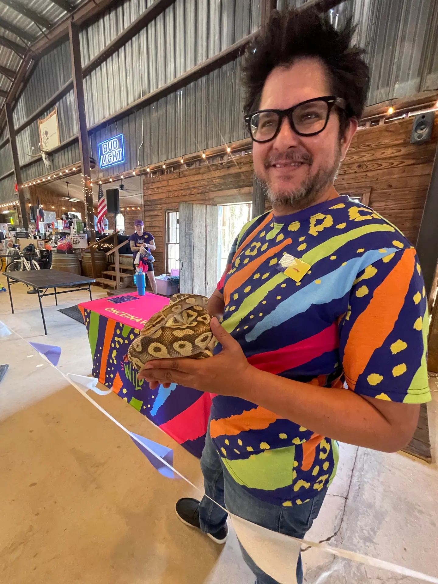 Snake Handler in the Barn