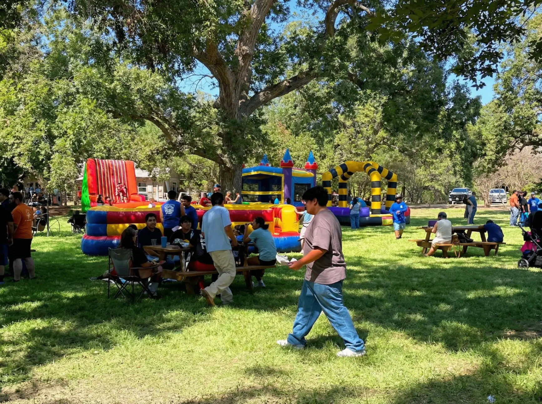 Teams enjoying activities at the ranch