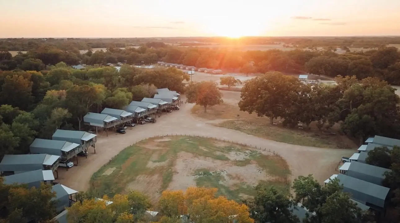 Son's Rio Cibolo Cabins at Sunset